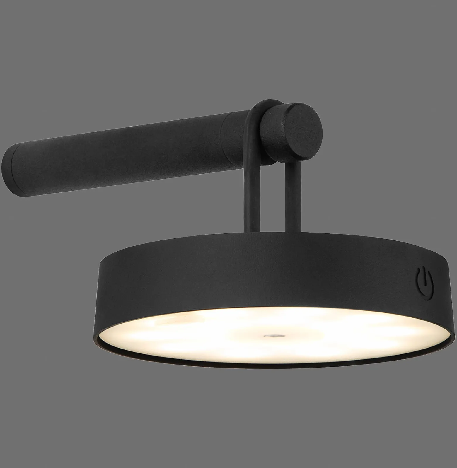 JUST LIGHT. LED-Akku-Wandlampe Arma, schwarz Kunststoff IP44