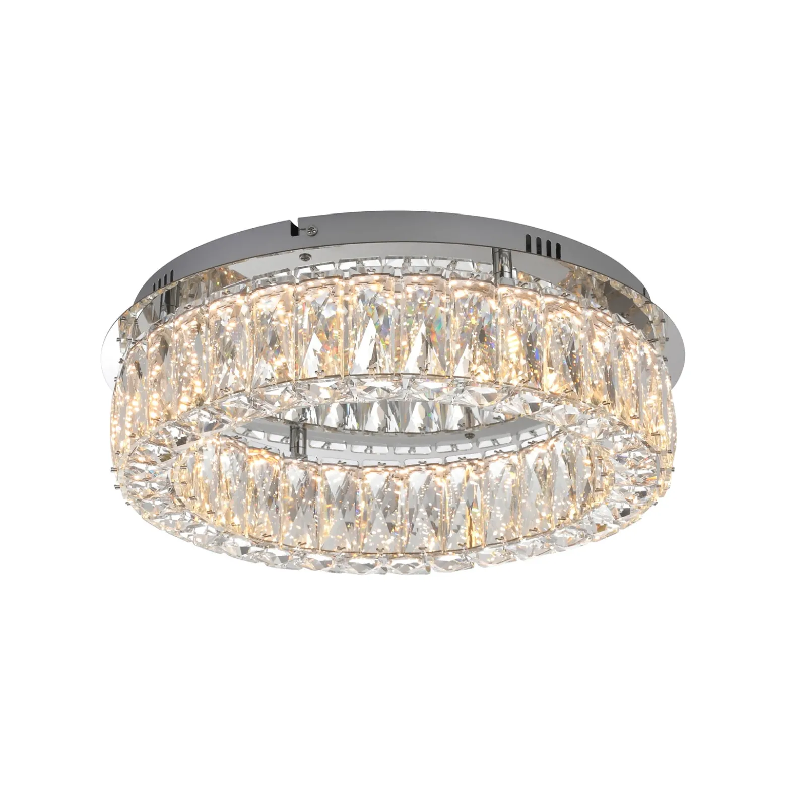 JUST LIGHT. LED-Deckenleuchte Kulunka, Eisen, Kristallglas