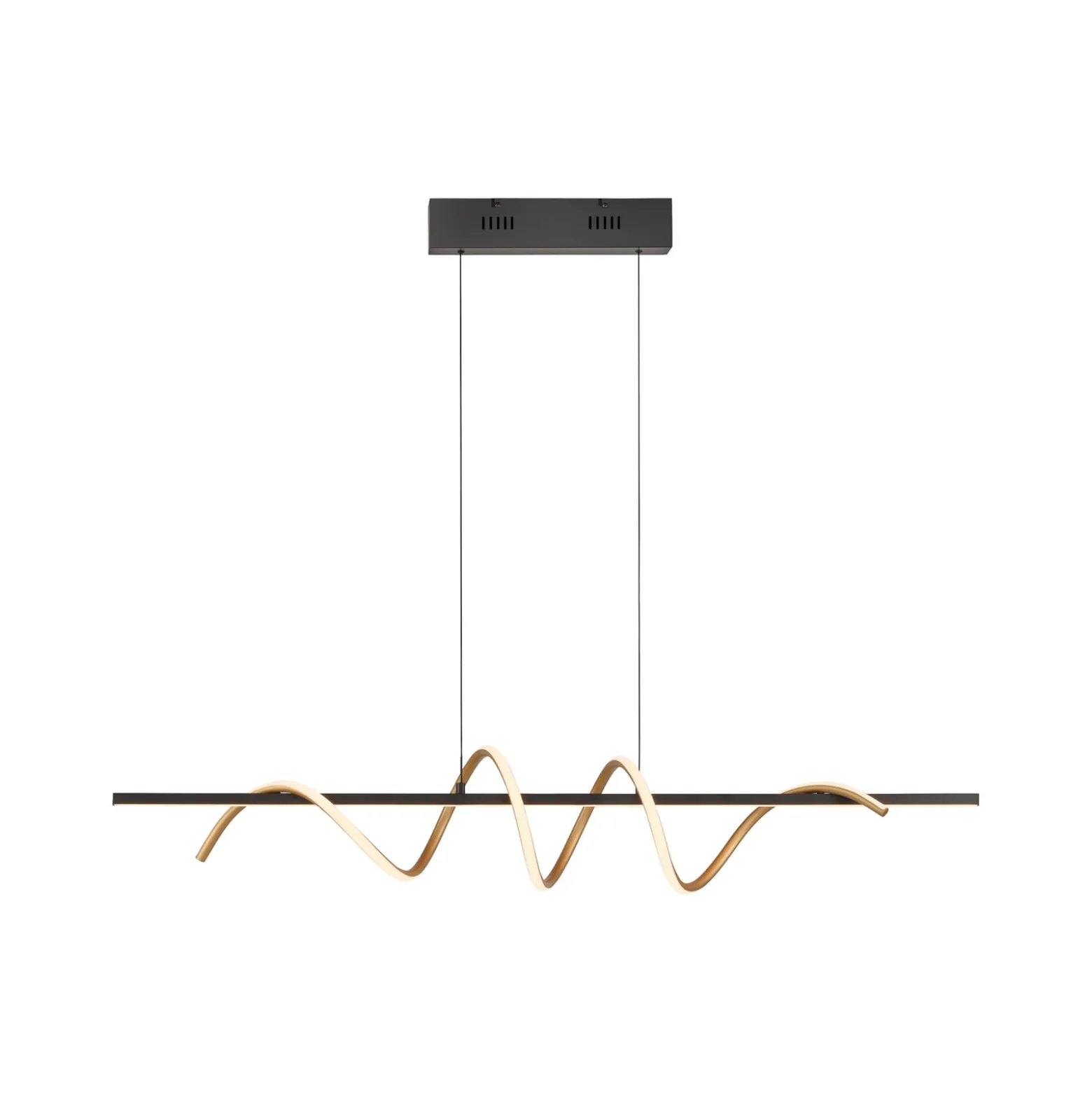 JUST LIGHT. LED-Hängeleuchte Emanda, Eisen, schwarz-messing