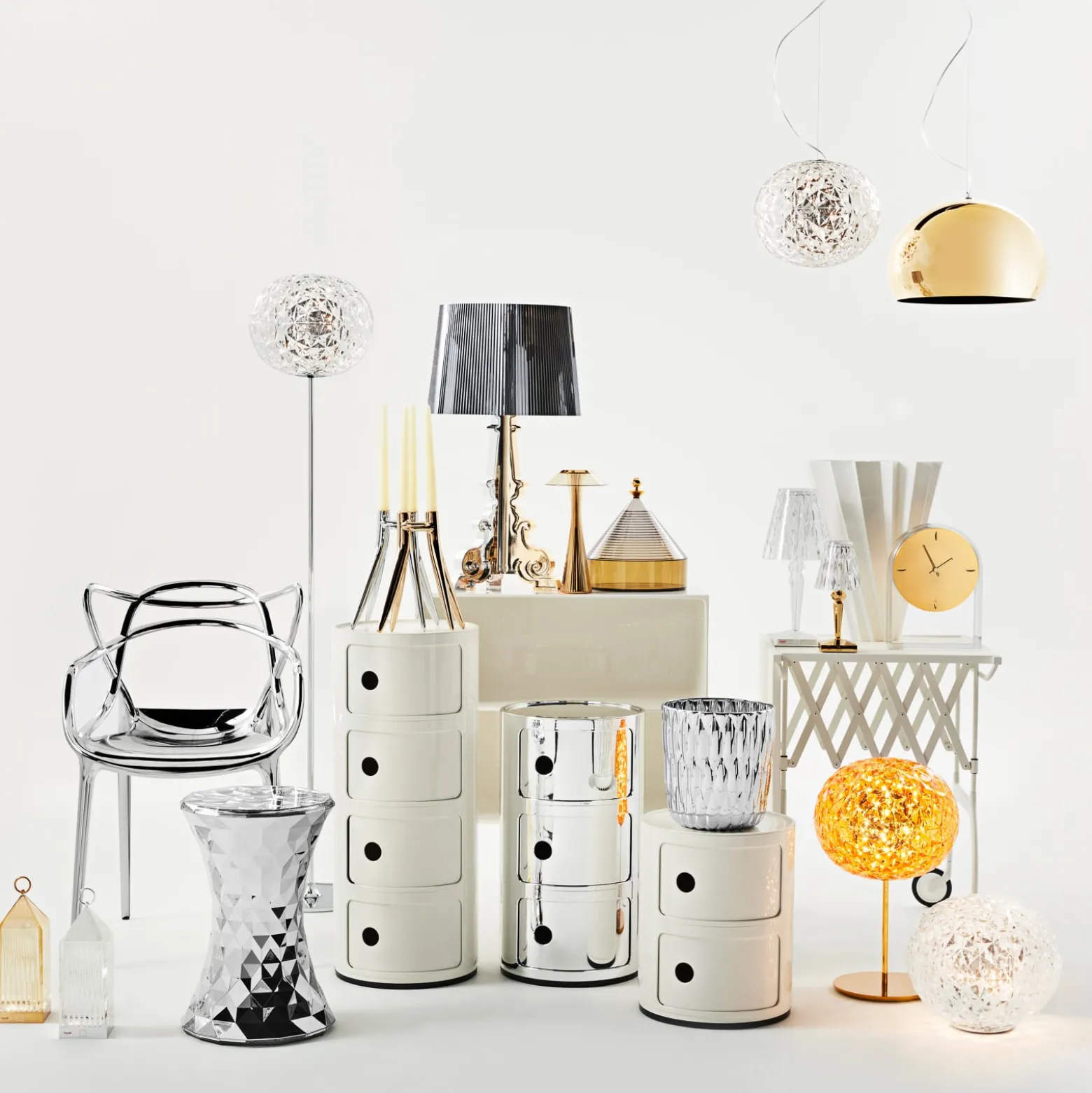 Kartell FL/Y - LED-Pendellampe, gold glänzend