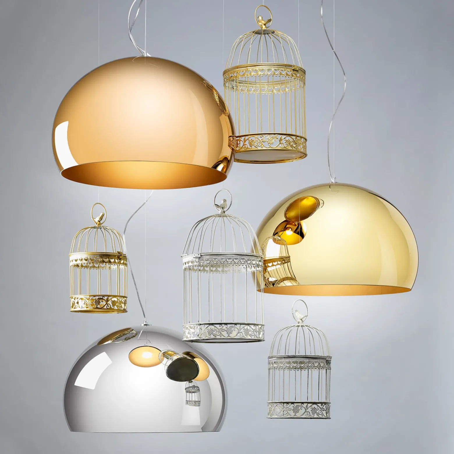 Kartell FL/Y - LED-Pendellampe, gold glänzend