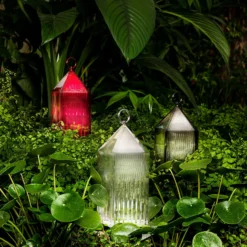 Kartell Lantern LED-Tischleuchte, rauchgrau IP54