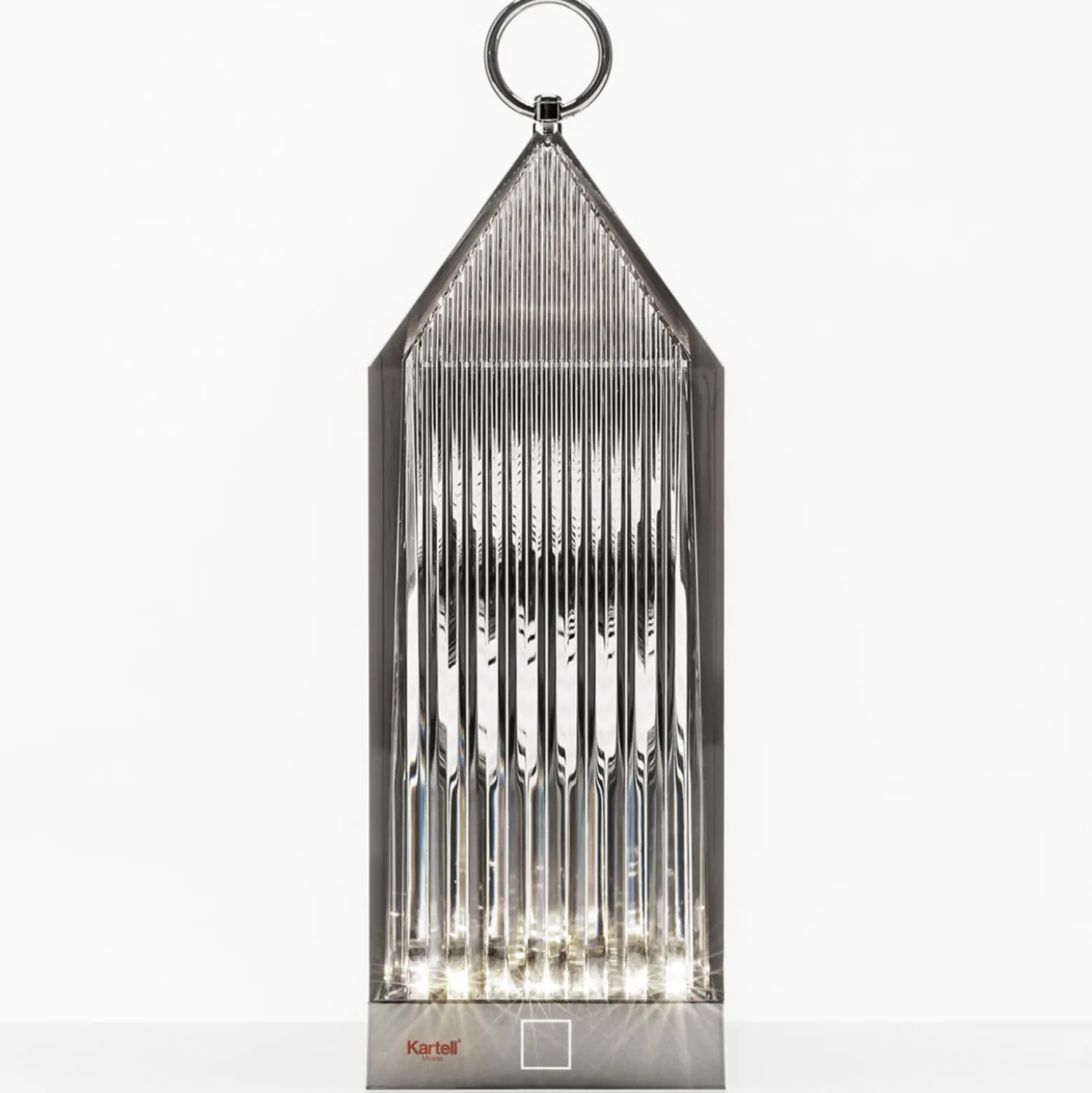 Kartell Lantern LED-Tischleuchte, rauchgrau IP54