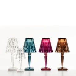 Kartell LED-Akku-Tischlampe Battery, 26cm, transparent, IP54