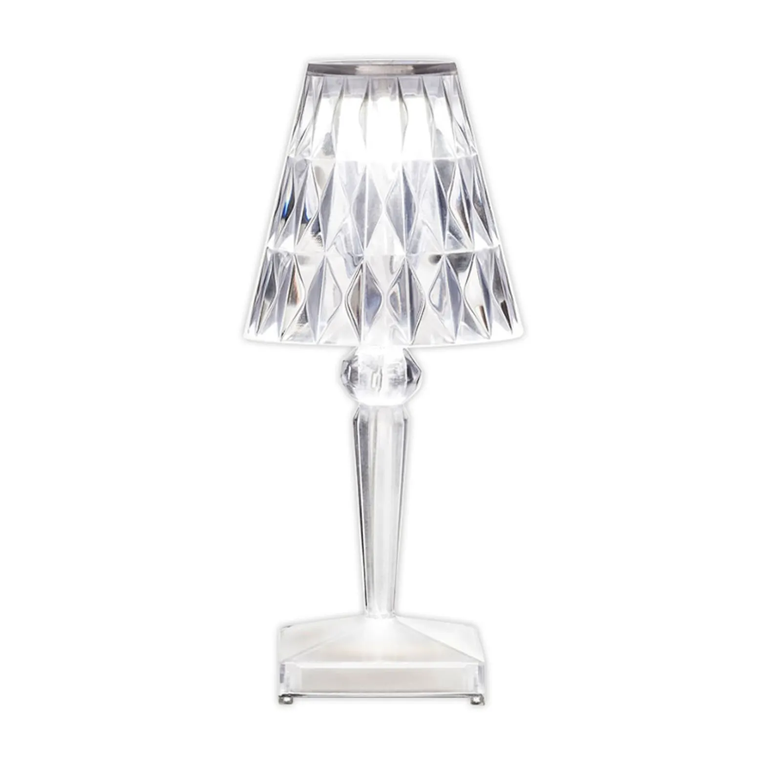 Kartell LED-Akku-Tischlampe Battery, 26cm, transparent, IP54
