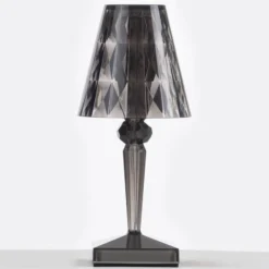 Kartell LED-Akku-Tischlampe Battery, 30 cm, rauchgrau, IP54