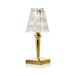Kartell LED-Akku-Tischlampe Battery, 26 cm, goldfarben, IP54