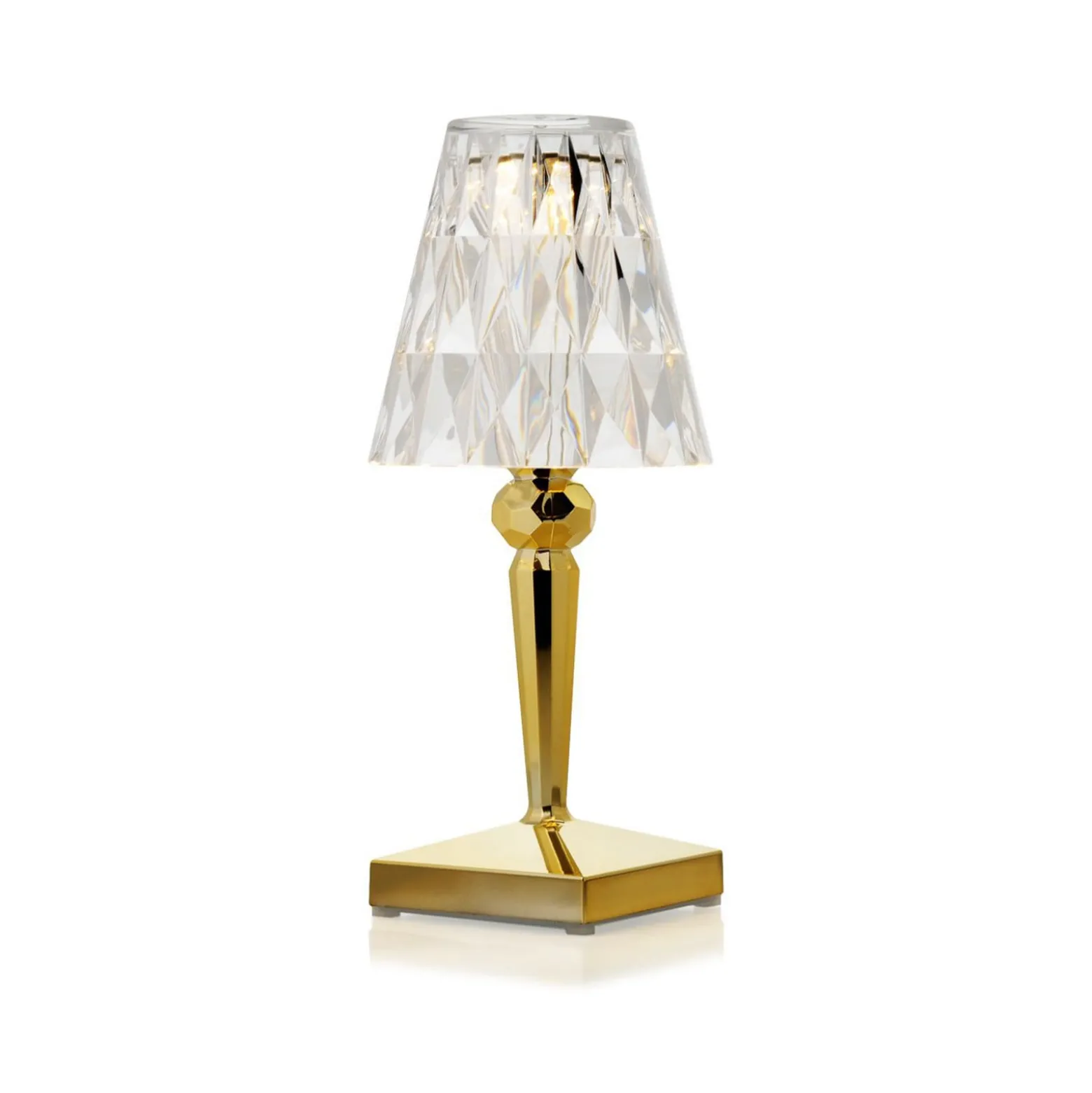 Kartell LED-Akku-Tischlampe Battery, 26 cm, goldfarben, IP54
