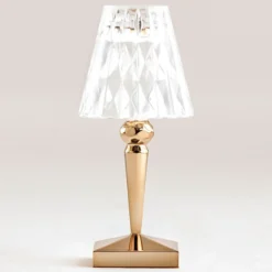 Kartell LED-Akku-Tischlampe Battery, 26 cm, goldfarben, IP54
