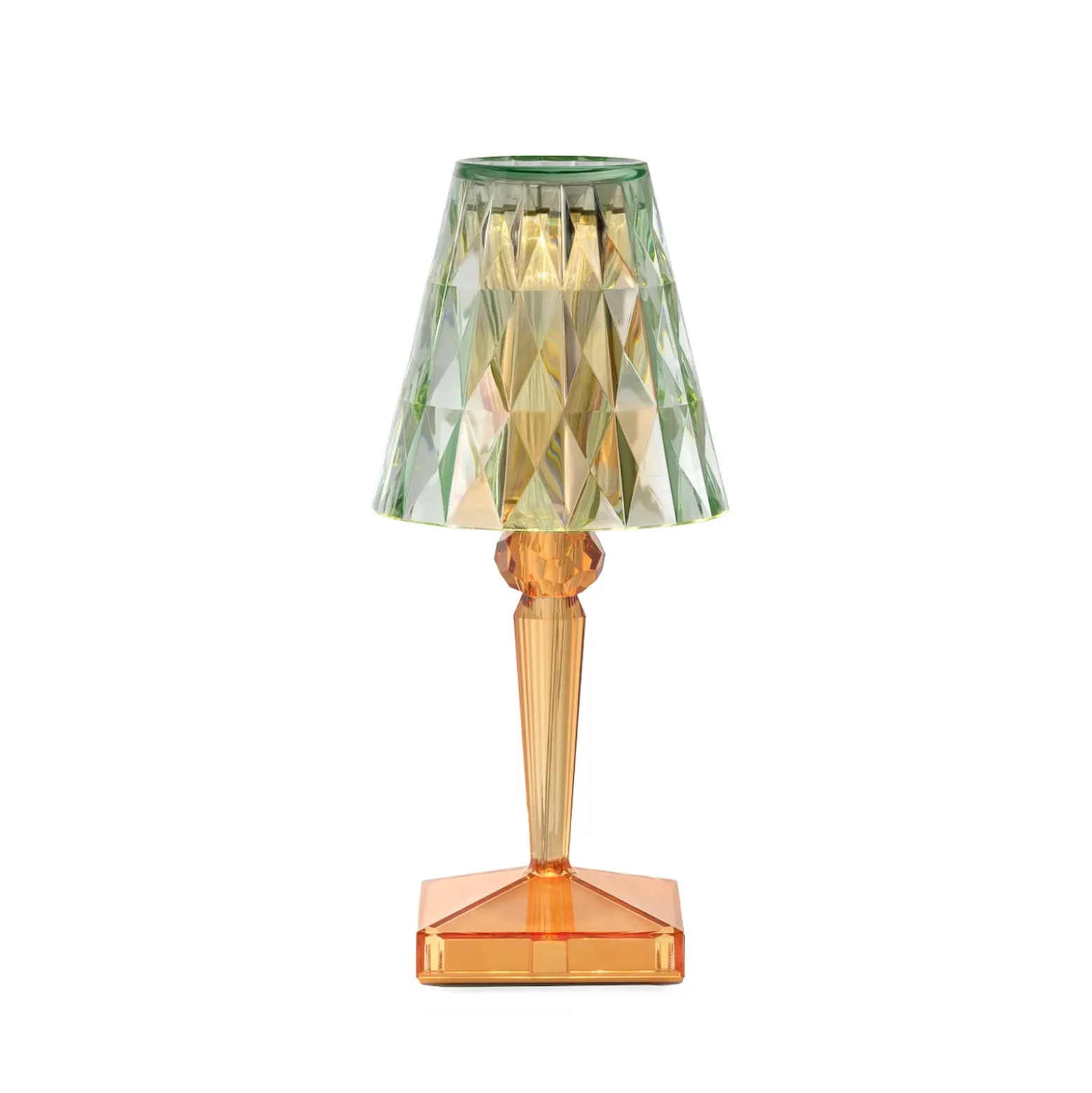 Kartell LED-Akku-Tischlampe Battery, 30cm, grün/orange, IP54