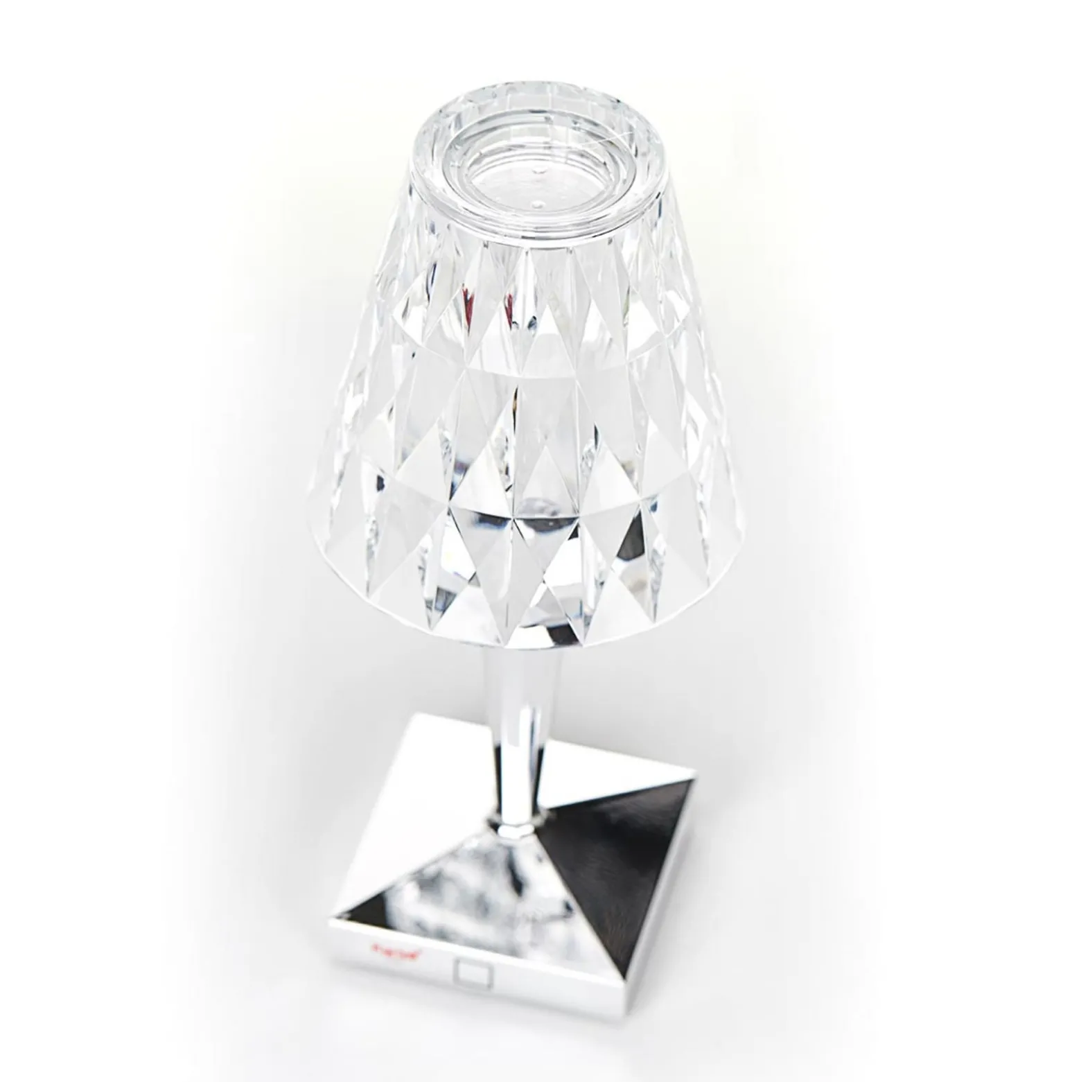 Kartell LED-Akku-Tischlampe Battery, 30cm, chromfarben, IP54