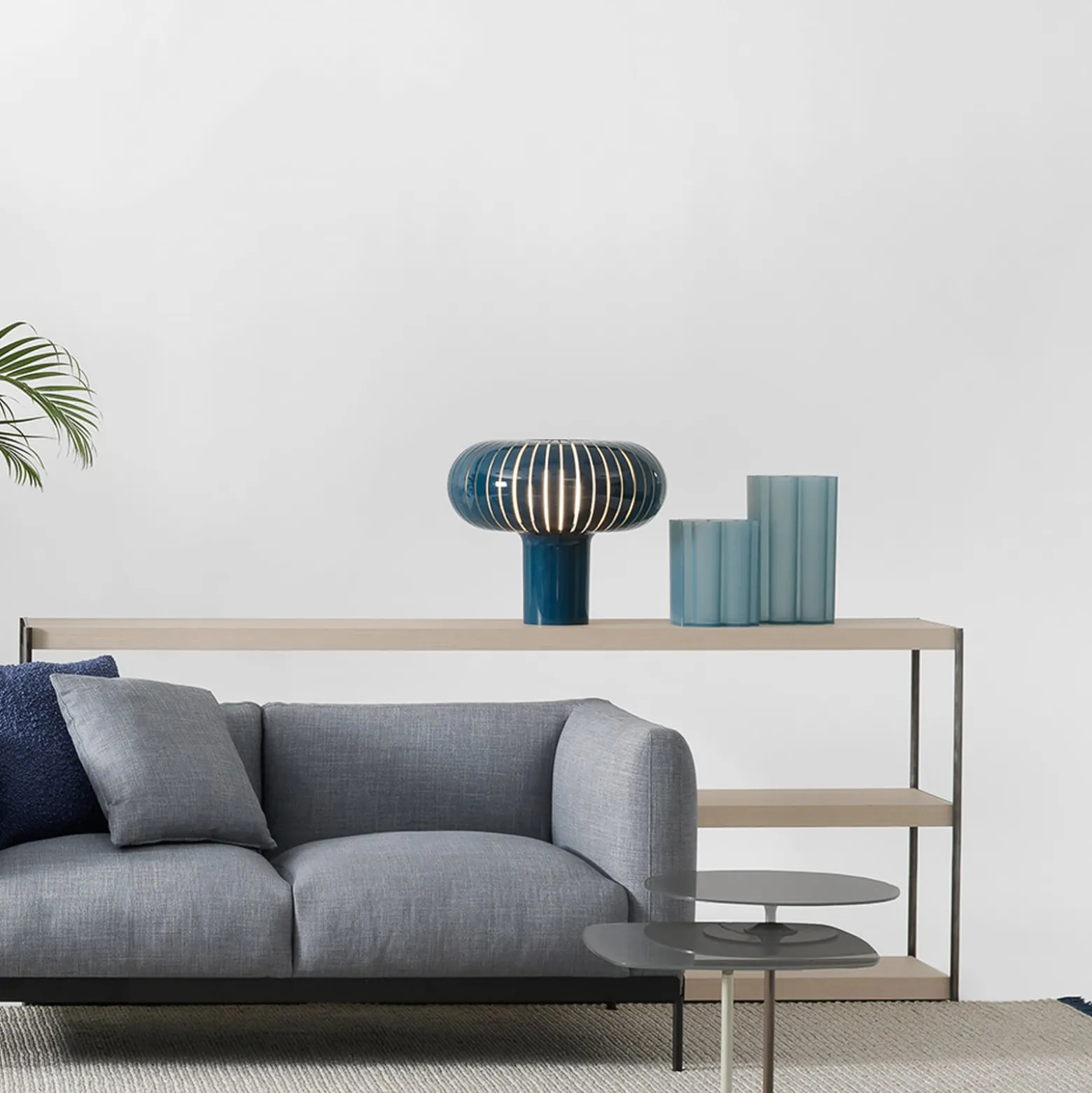 Kartell Tischleuchte Teresa Special Edition, petrol, Ø50cm