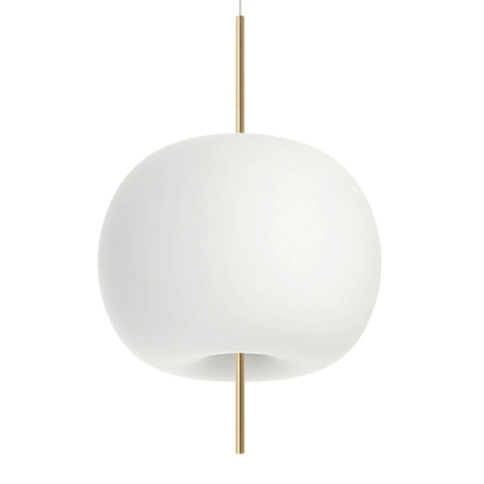 kdln Hängeleuchte Kushi, messing/weiß, Ø 43 cm, dimmbar