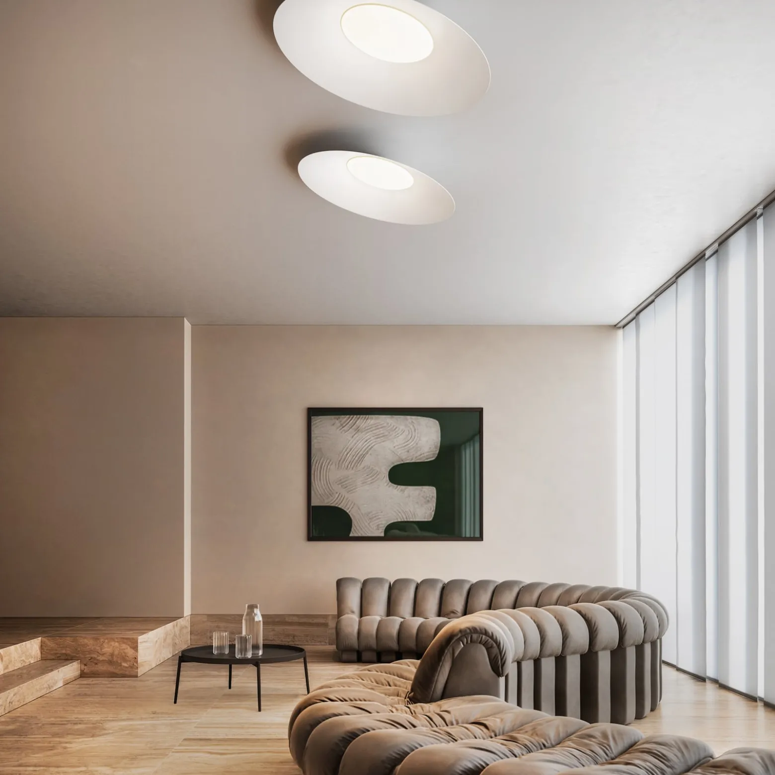 kdln LED-Deckenlampe Kate, 2.700 K, weiß, Ø 90 cm, Metall