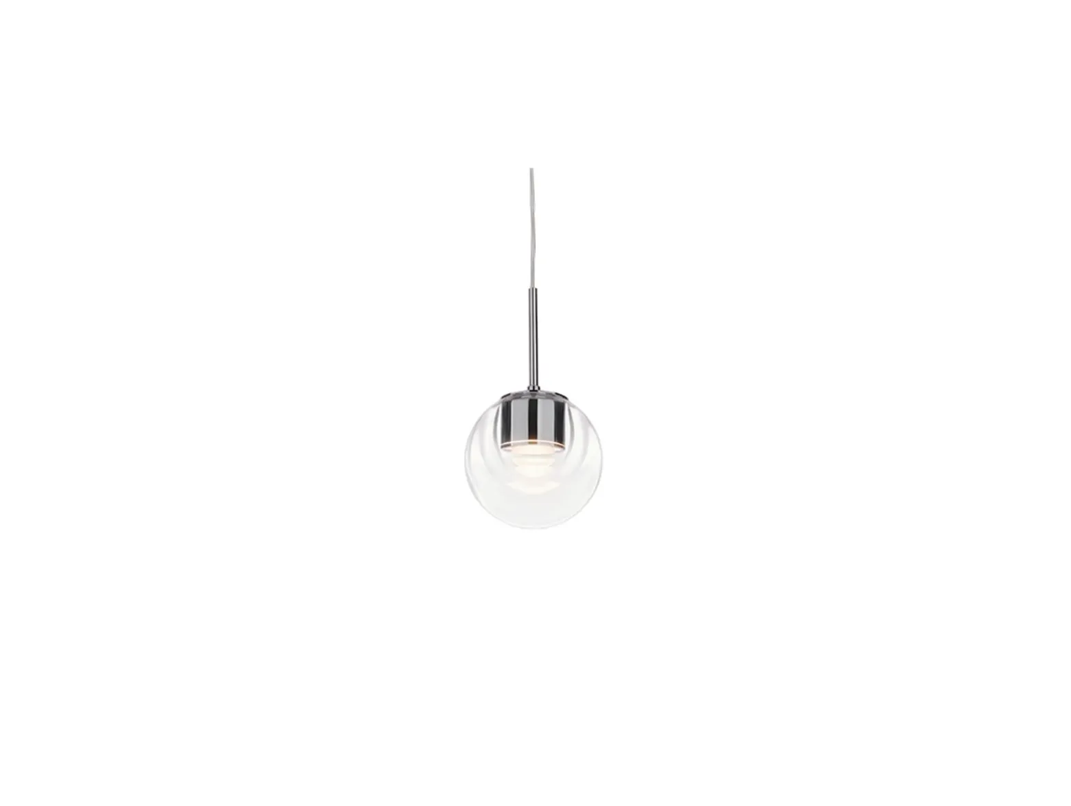 kdln LED-Hängelampe Dew, chromfarben, 1-flammig, Ø 11 cm