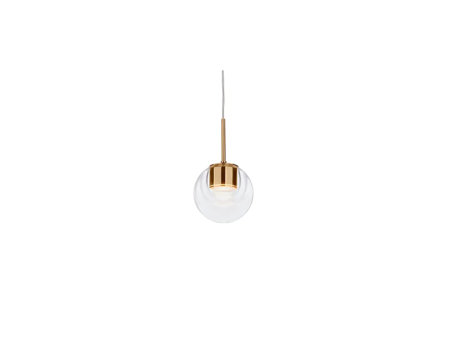 kdln LED-Hängelampe Dew, messingfarben, 1-flammig, Ø 11 cm