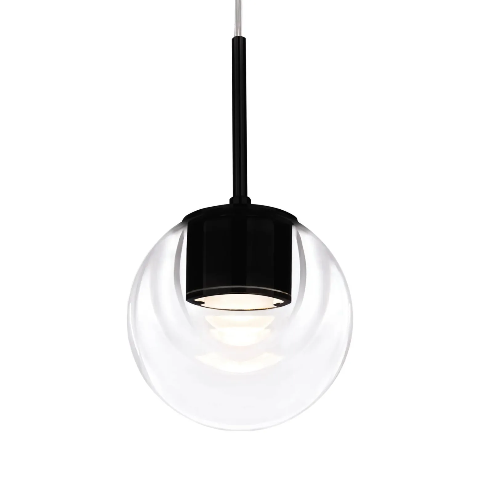 kdln LED-Hängelampe Dew, schwarz, 1-flammig, Ø 11 cm