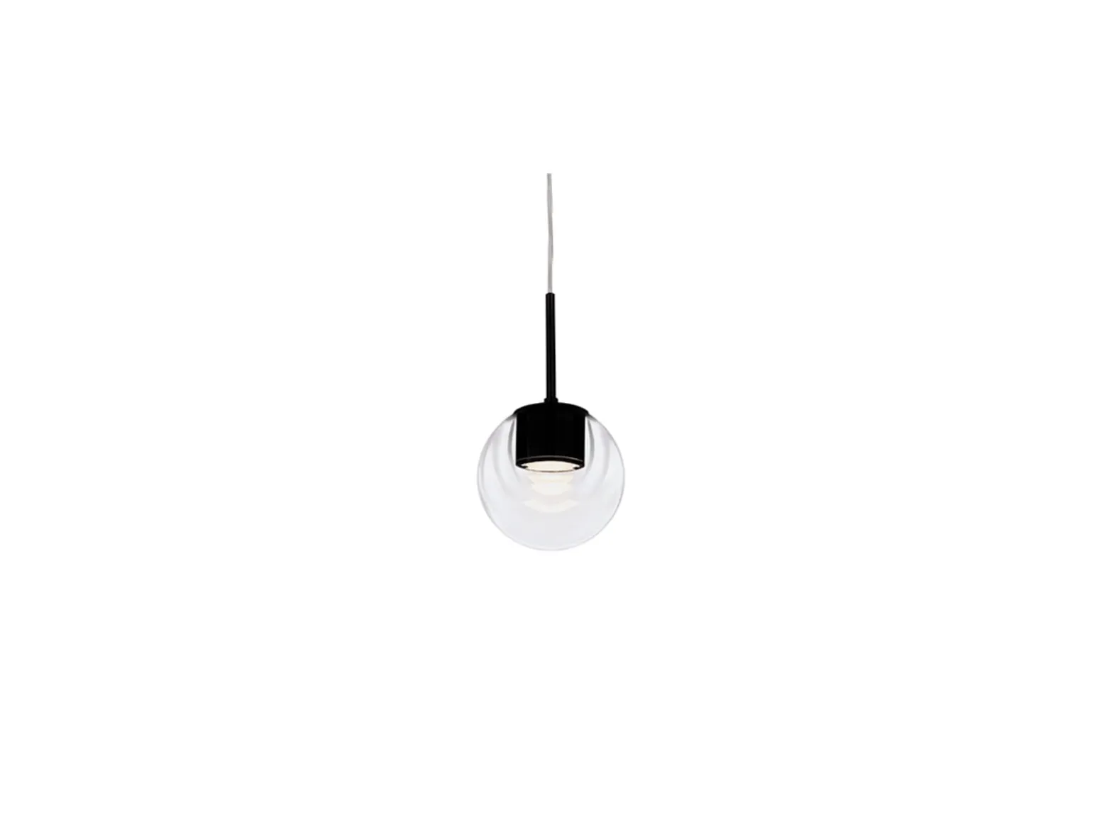 kdln LED-Hängelampe Dew, schwarz, 1-flammig, Ø 11 cm