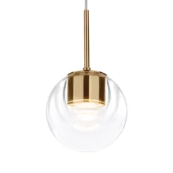 kdln LED-Hängeleuchte Dew, messingfarben, 1-flammig, Ø 11 cm
