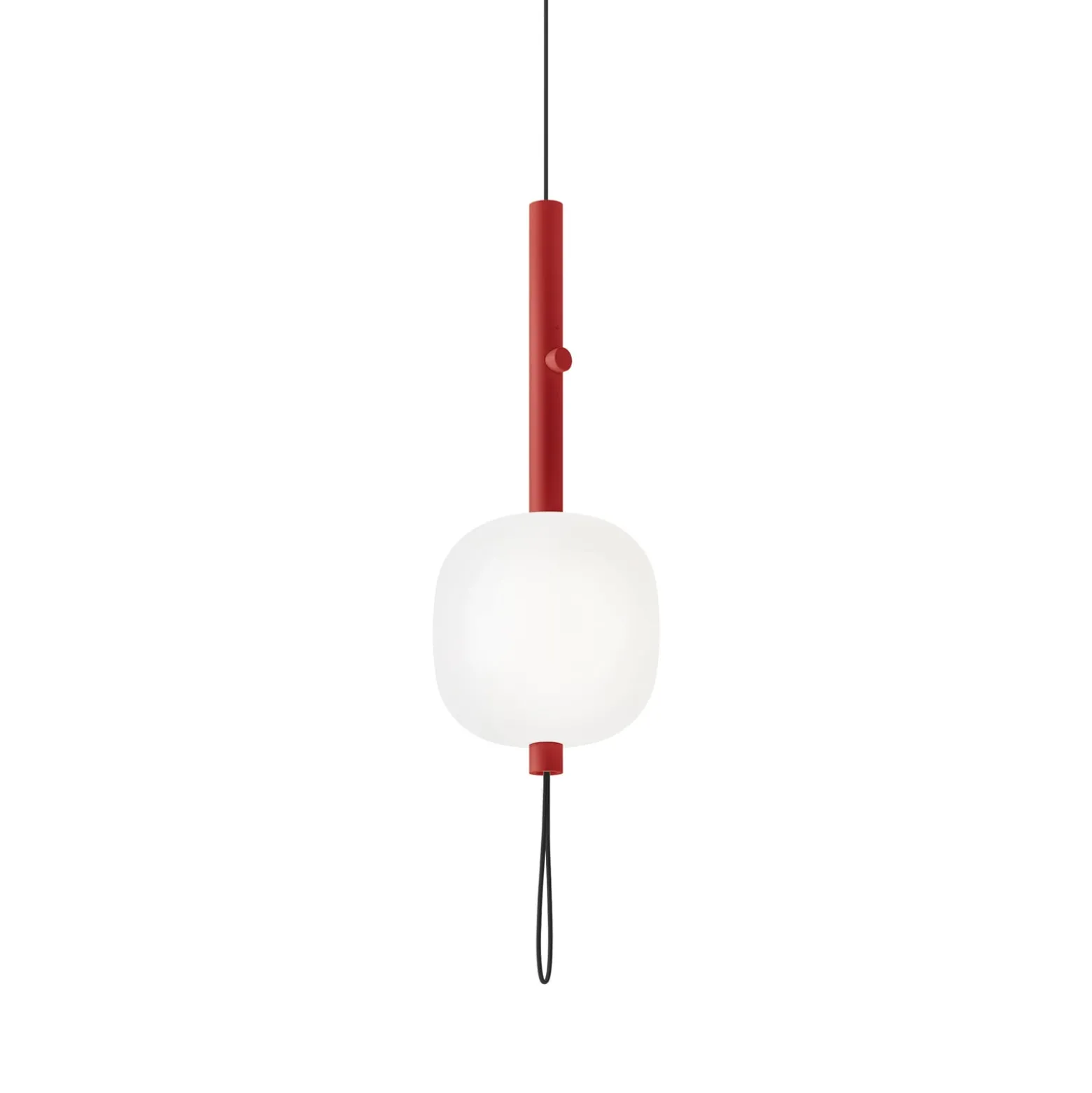 kdln LED-Pendellampe Motus, rot/weiß, Ø 24 cm, Glas