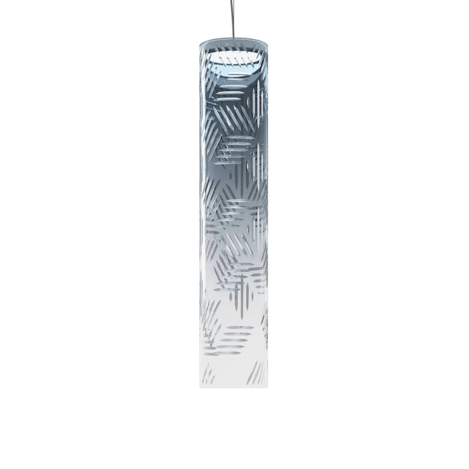 kdln LED-Pendelleuchte Jer 1, rauchblau, Ø 10 cm, Glas