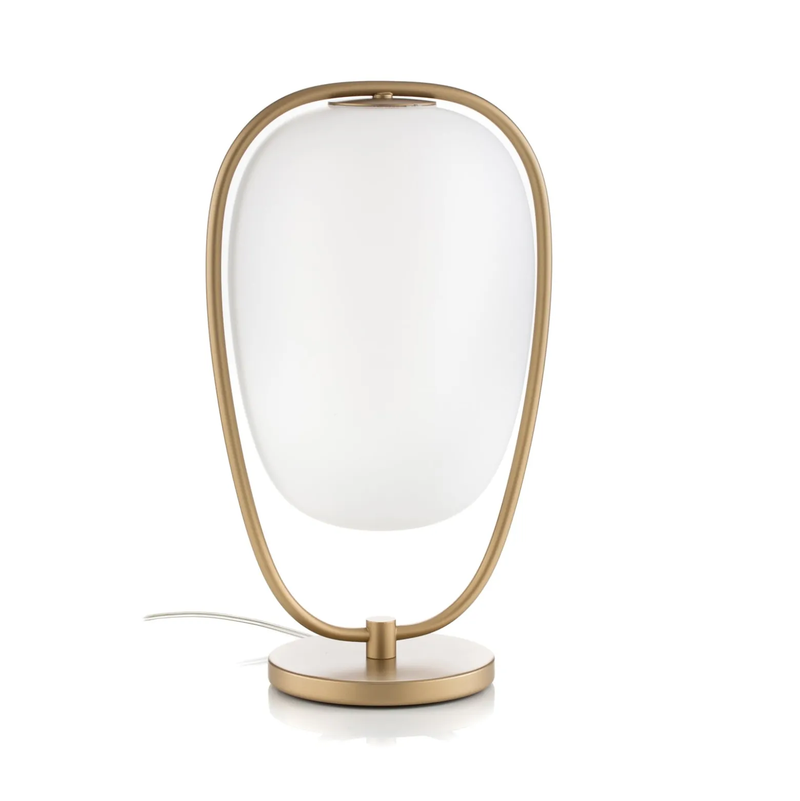 kdln Tischlampe Lannà, weiß/gold, Höhe 40 cm, Glas