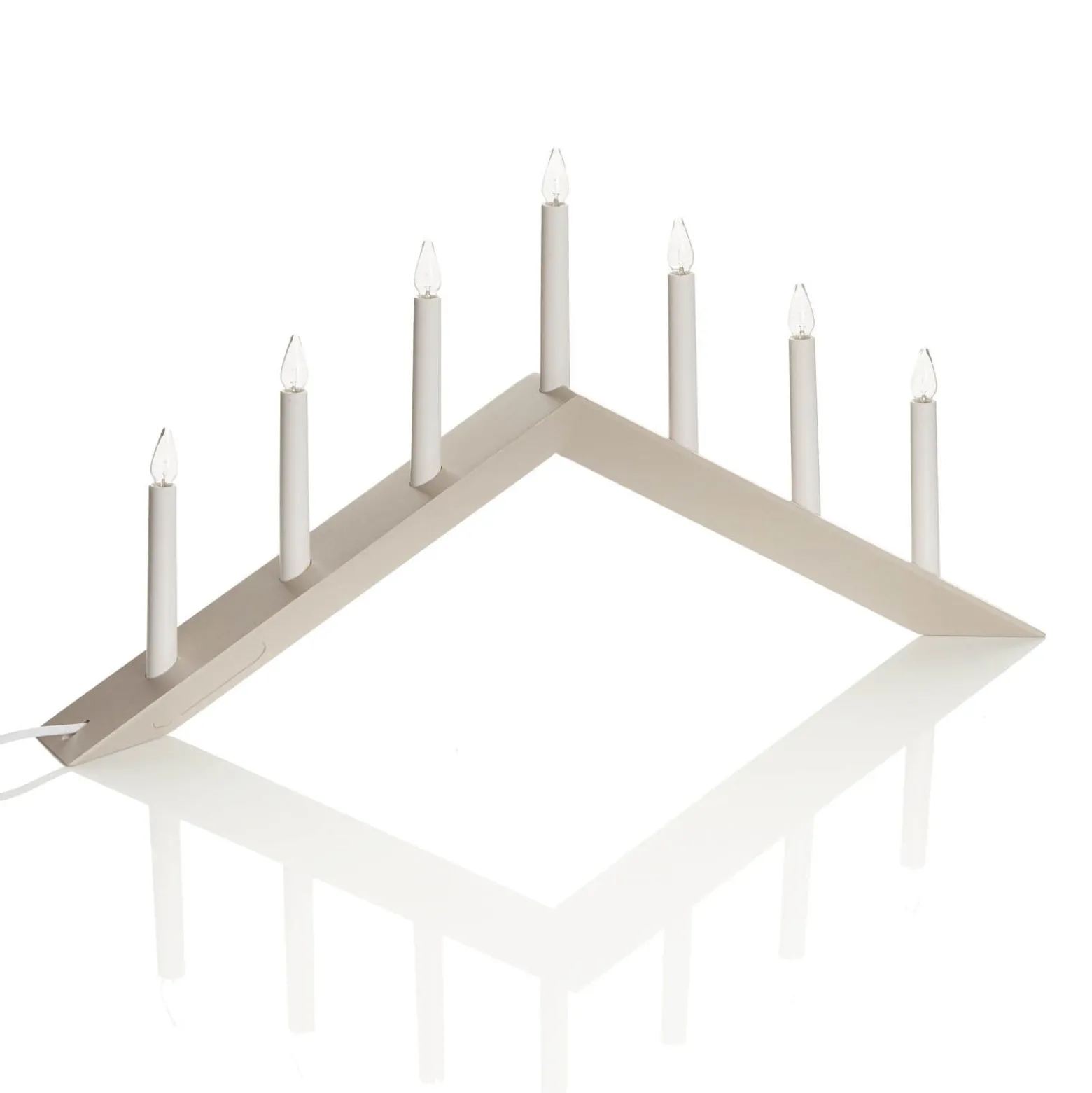 Kerzenleuchter Arrow, flach, 7flammig, grau