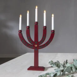 Kerzenleuchter Elias Tradition fünfflammig rot