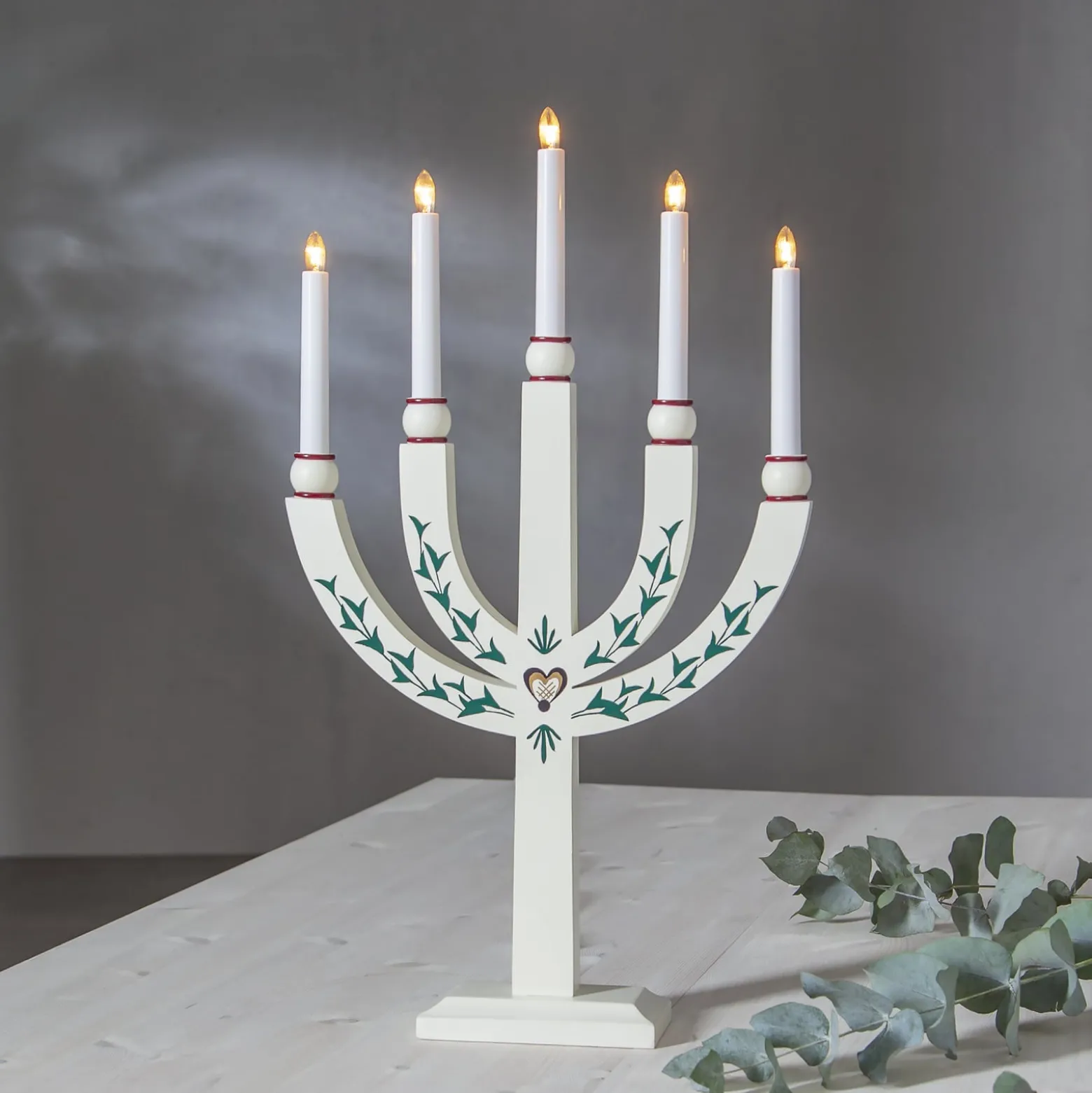 Kerzenleuchter Elias Tradition fünfflammig weiß