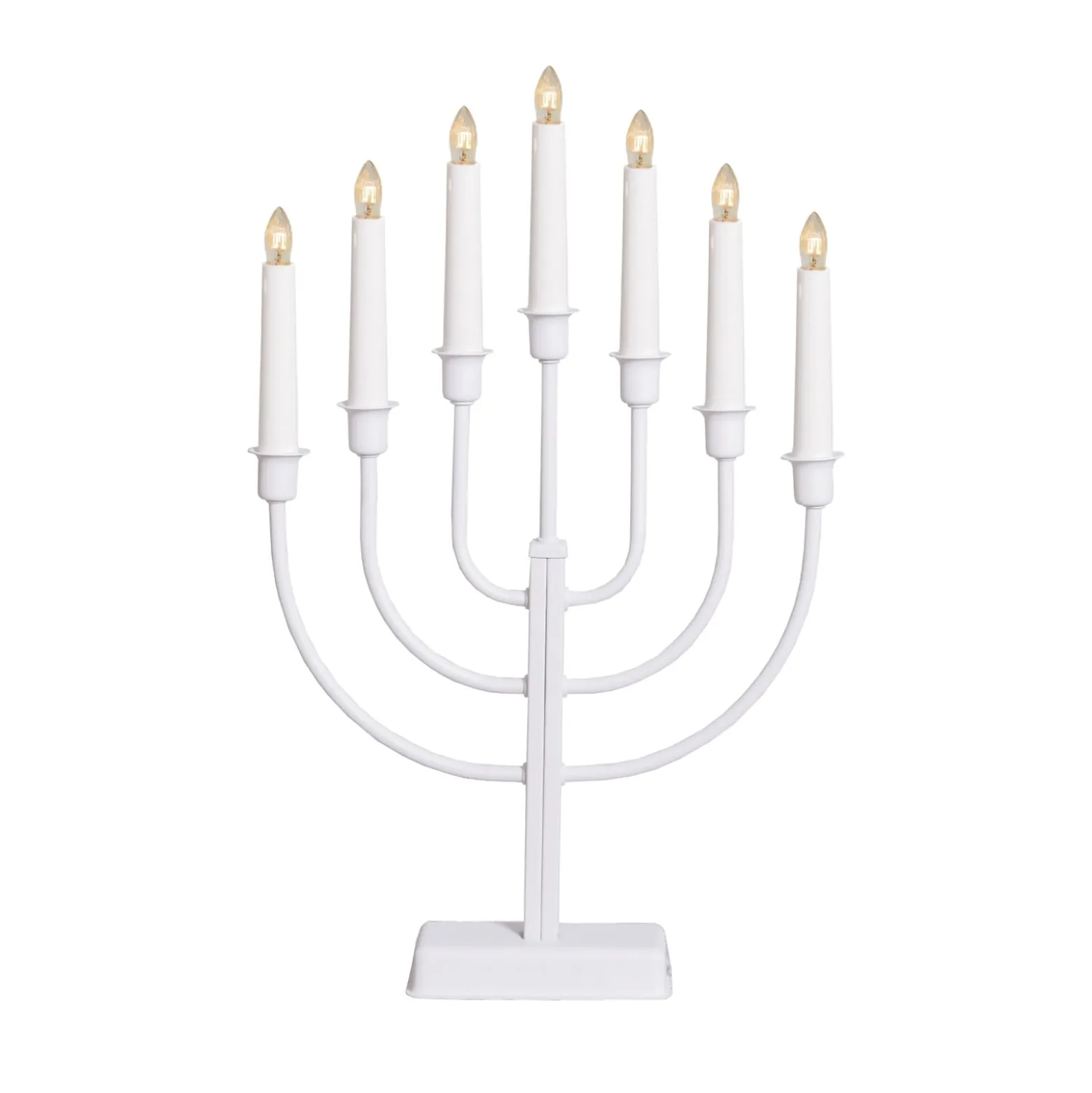 Kerzenleuchter Kristina, weiß, Metall, Höhe 47 cm, 7-flammig