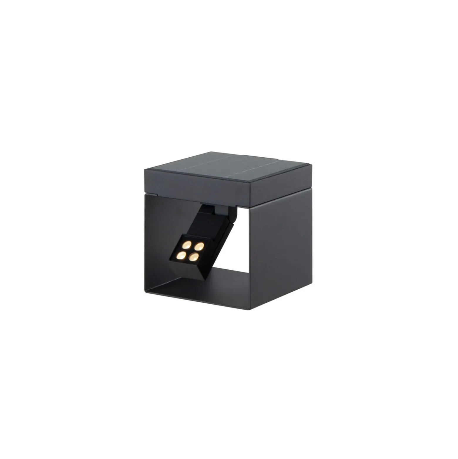 KLEWE LED-Solar-Gartenstrahler Alea anthrazit 15 x 15cm IP65