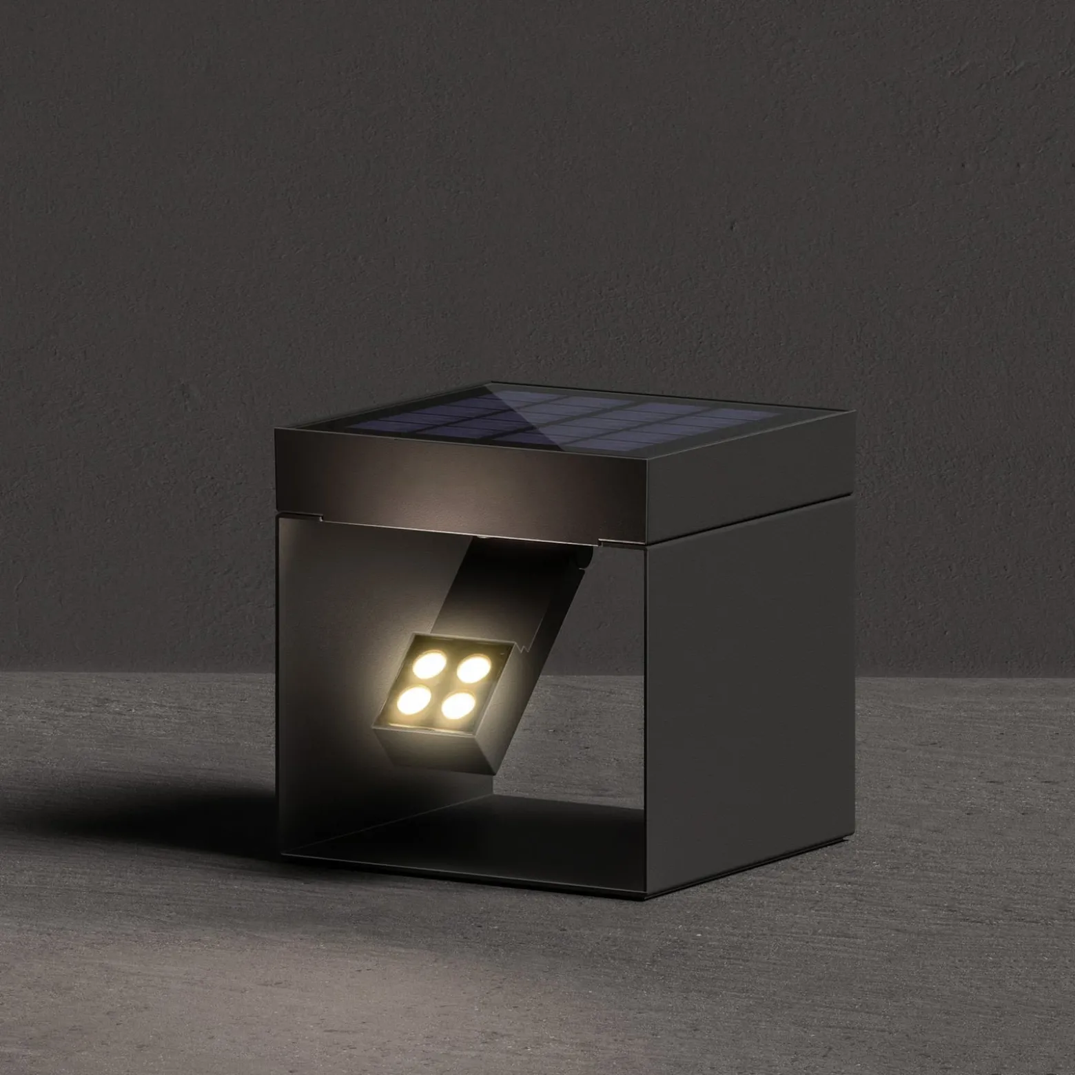 KLEWE LED-Solar-Gartenstrahler Alea anthrazit 15 x 15cm IP65