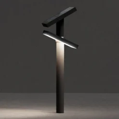 KLEWE LED-Solarlampe HELIOSTEPPER, anthrazit, Erdspieß, IP65