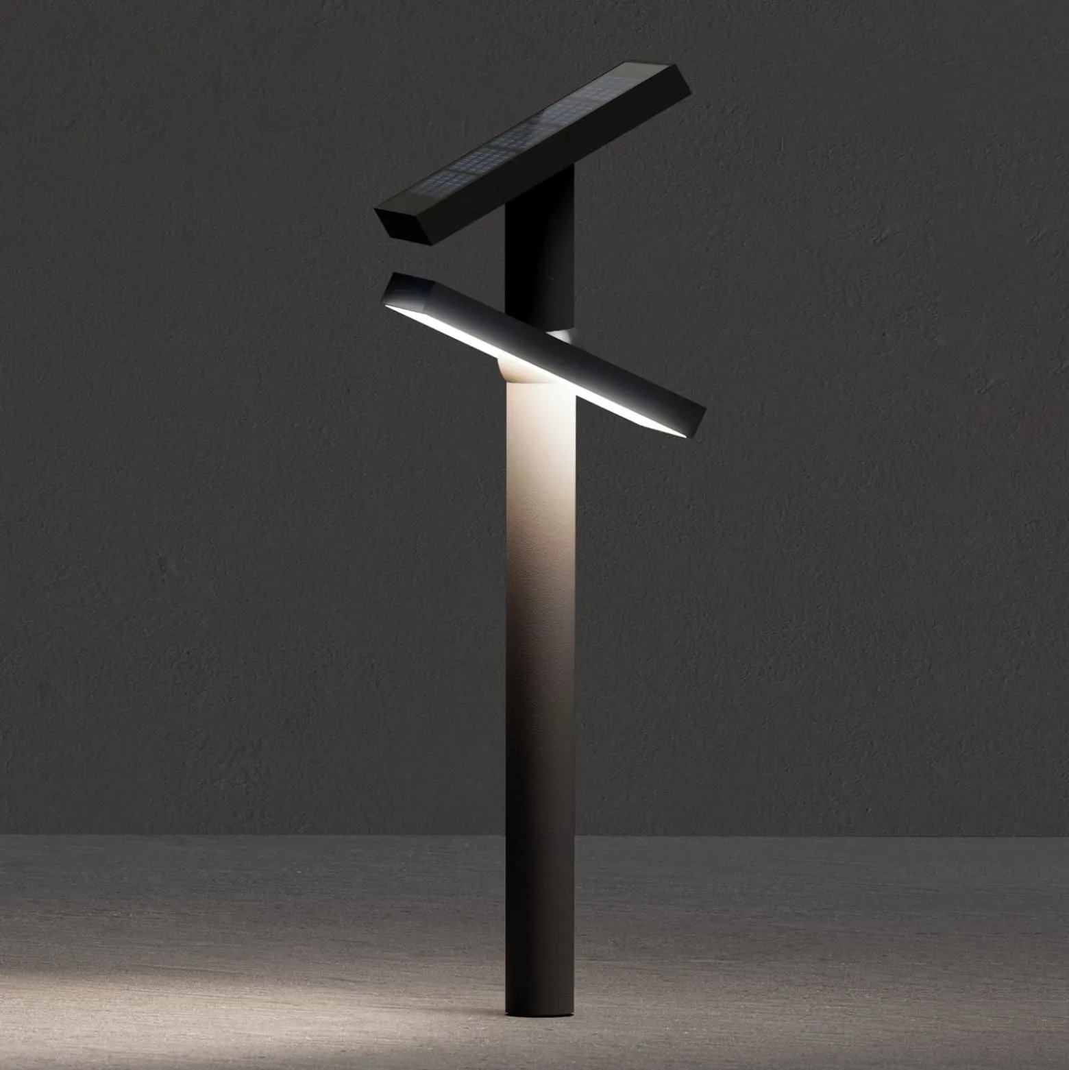 KLEWE LED-Solarlampe HELIOSTEPPER, anthrazit, Erdspieß, IP65