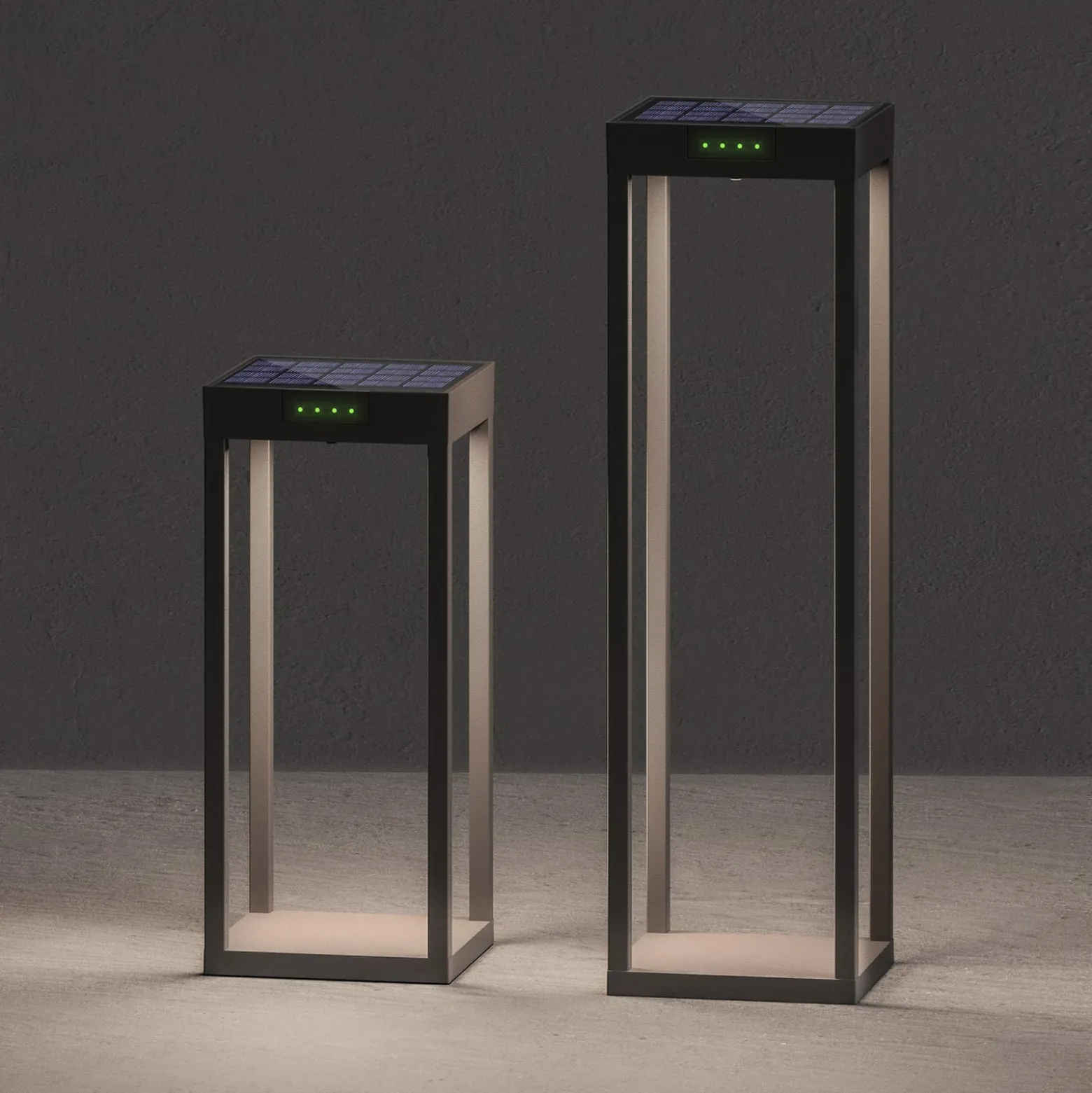 KLEWE LED-Solarlampe RADIA MINI, anthrazit, 35 cm, Alu, IP65