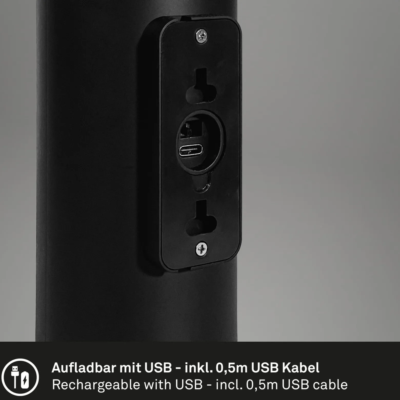 LED-Akku-Außenwandlampe 3786015, schwarz Touchdimmer up/down