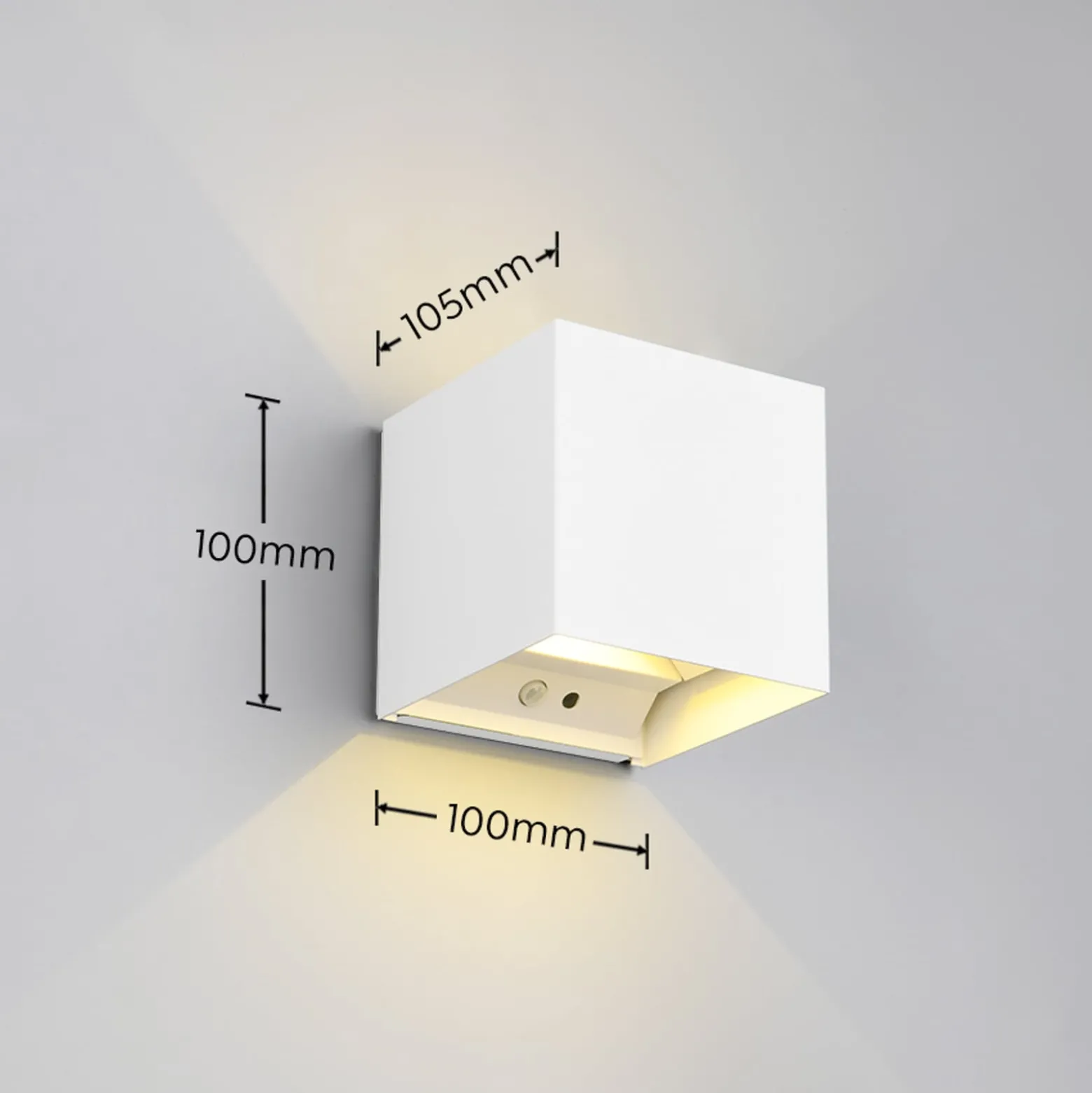 LED-Akku-Außenwandlampe Talent, weiß, Breite 10 cm, Sensor
