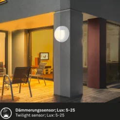 LED-Akku-Außenwandlampe 3785016 weiß Bewegungssensor Ø 17 cm