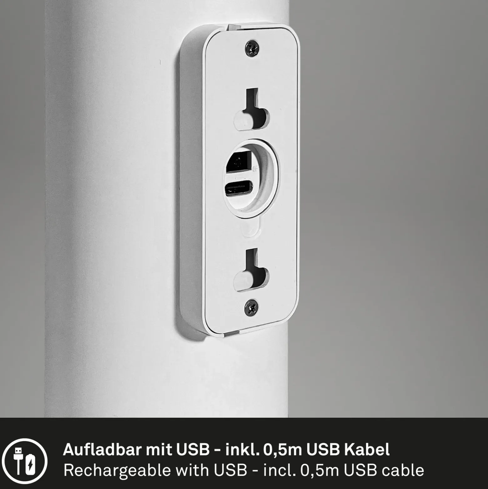LED-Akku-Außenwandlampe 3786016, weiß, Touchdimmer, up/down