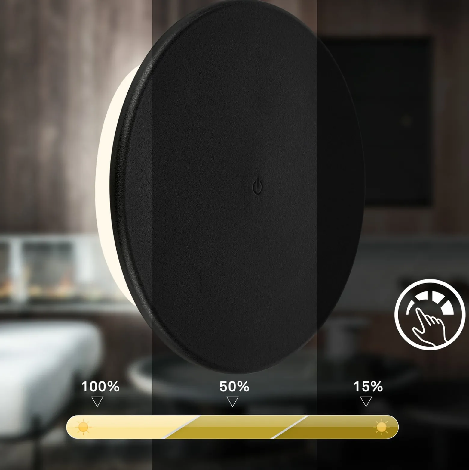 LED-Akku-Außenwandleuchte Aurora, schwarz, Touchdimmer, IP54
