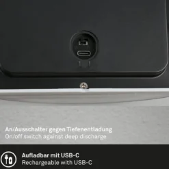 LED-Akku-Außenwandleuchte 3795015, schwarz, Sensor, IP44
