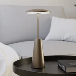 LED-Akkuleuchte Piccola, bronzefarben, Höhe 28 cm, IP54