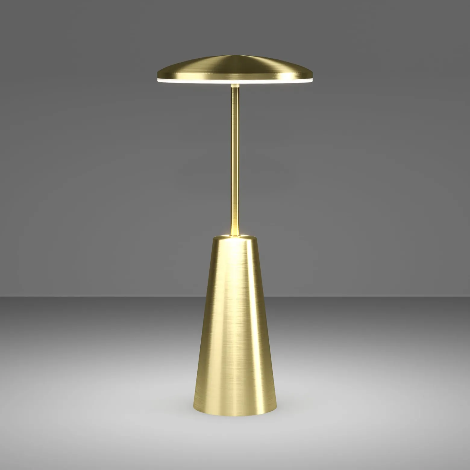 LED-Akkuleuchte Piccola, messingfarben, Höhe 28cm, IP54