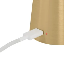 LED-Akkuleuchte Piccola, messingfarben, Höhe 28cm, IP54