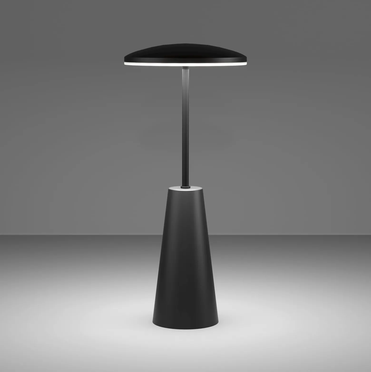 LED-Akkuleuchte Piccola, schwarz, Höhe 28cm, Metall, IP54