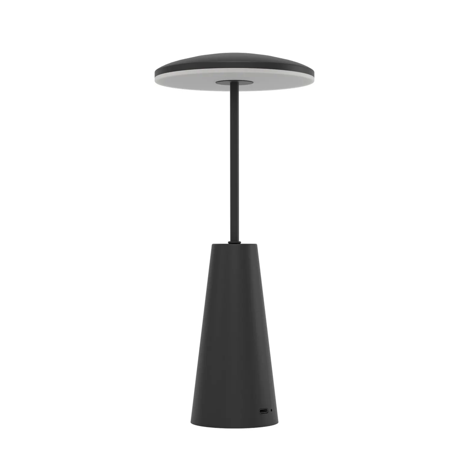 LED-Akkuleuchte Piccola, schwarz, Höhe 28cm, Metall, IP54