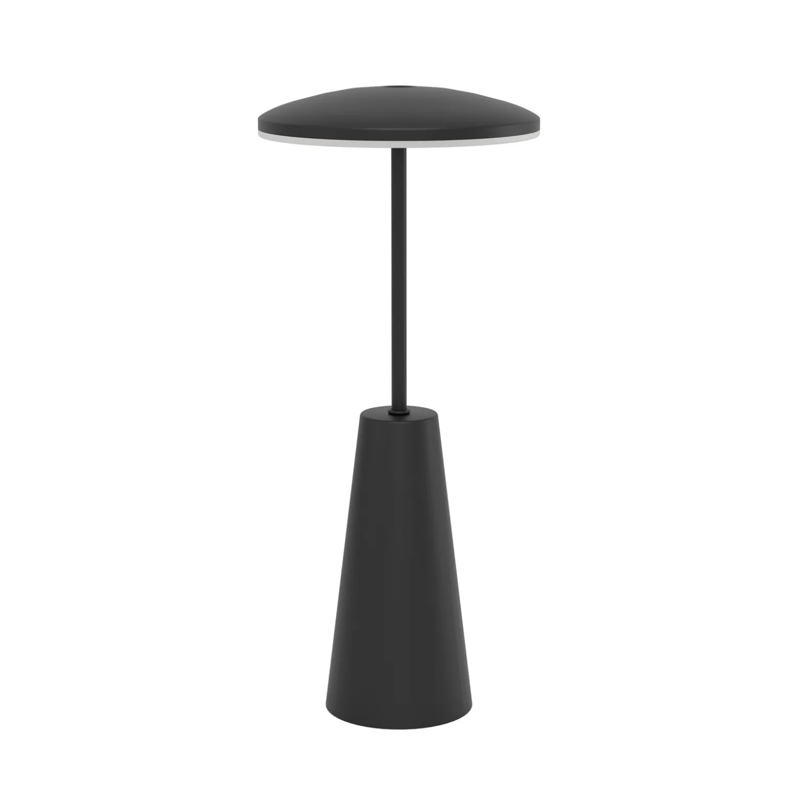LED-Akkuleuchte Piccola, schwarz, Höhe 28cm, Metall, IP54