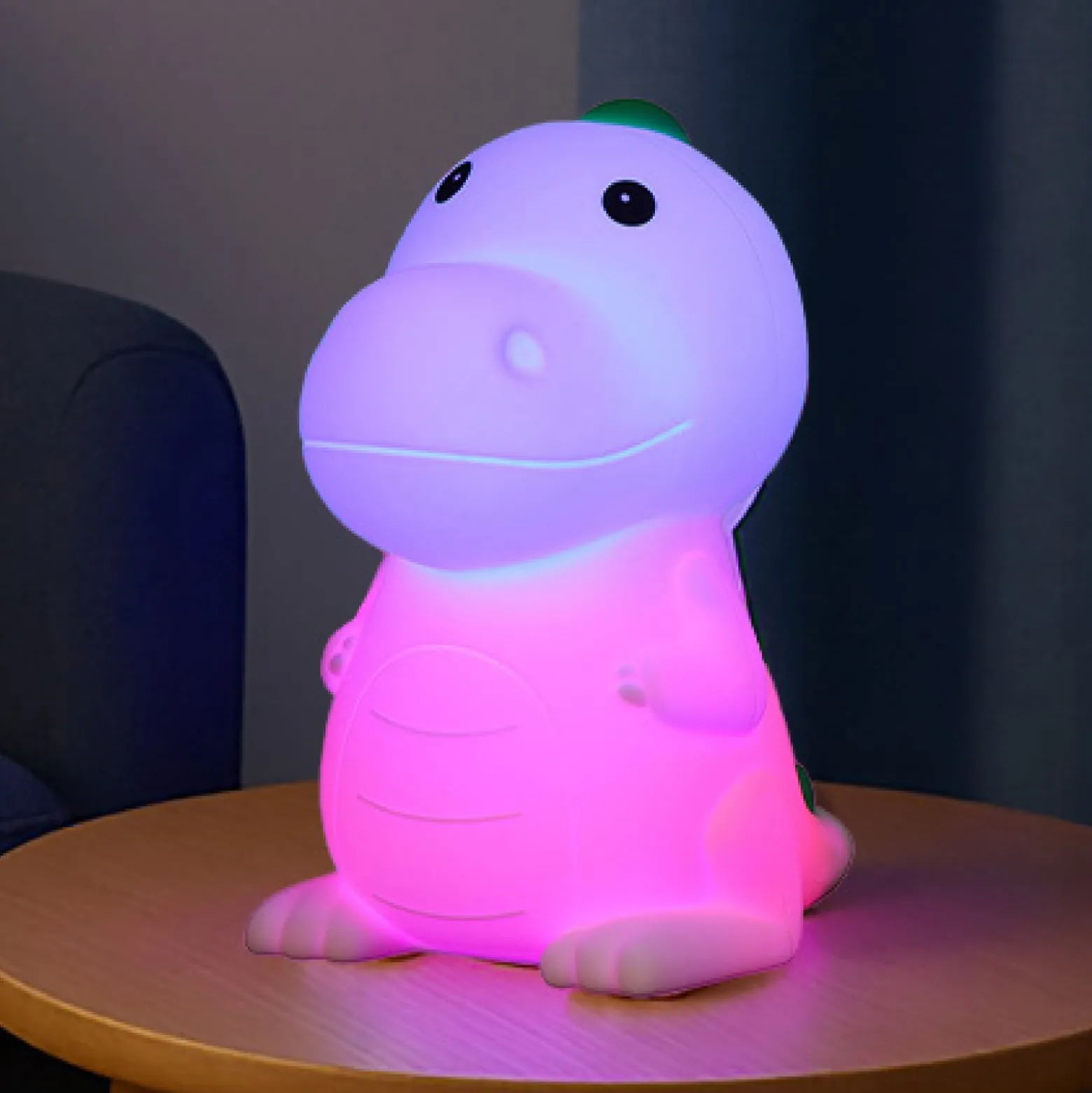 LED-Akku-Nachttischlampe Dinosauro, Dino, weiß, RGB, dimmbar