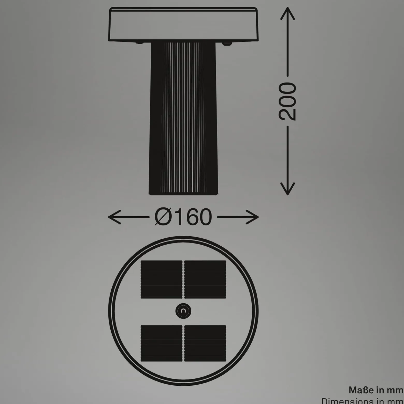 LED-Akku-Solar-Tischlampe Poga, altweiß/anthrazit, IP44