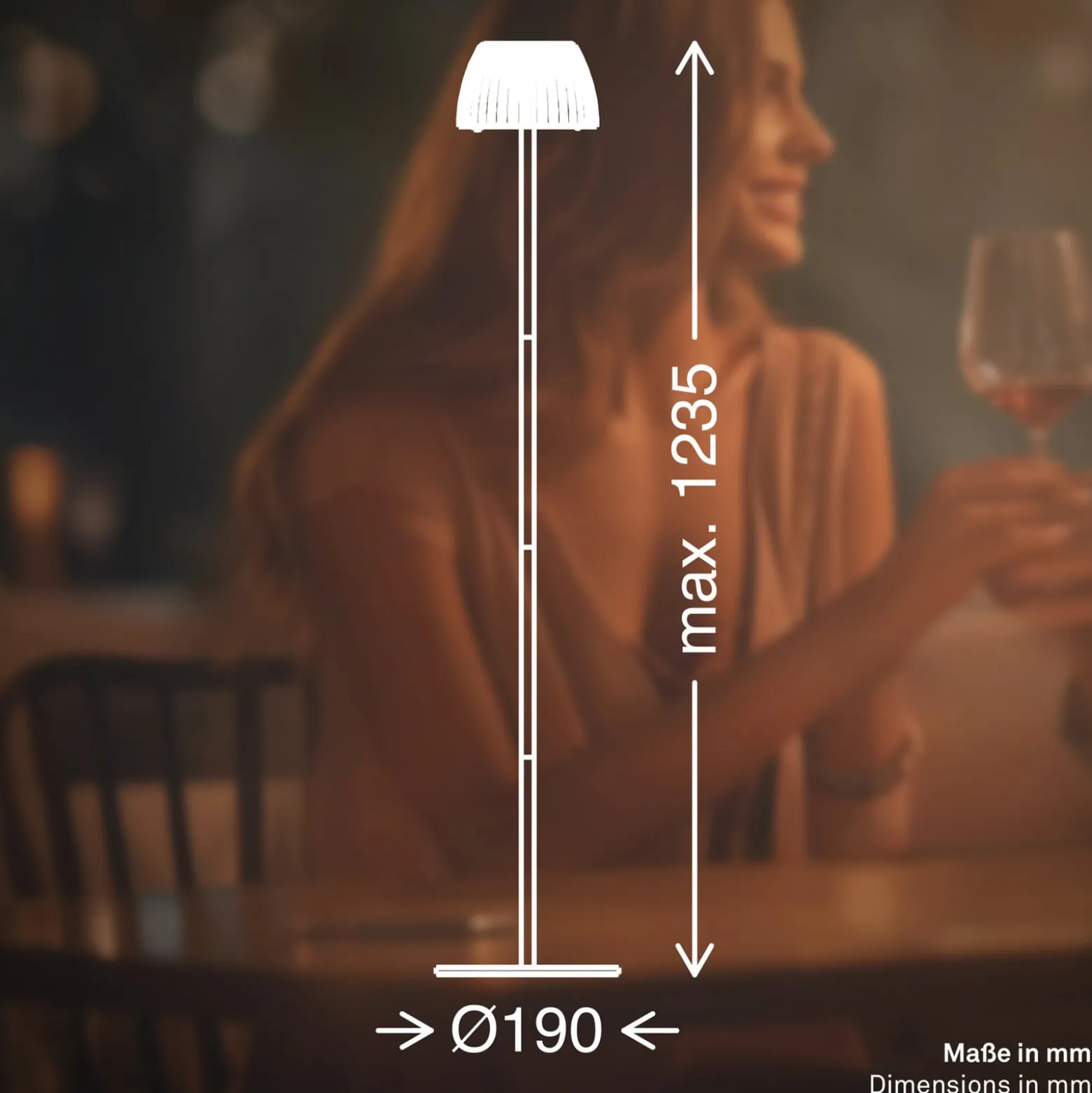 LED-Akku-Stehlampe Brilo unplugged Riffle, weiß, Touchdimmer